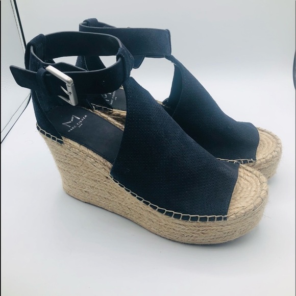 Mark Fisher Annie Perforated blue Espadrille‎ Platform Wedge 8.5M - Picture 1 of 10